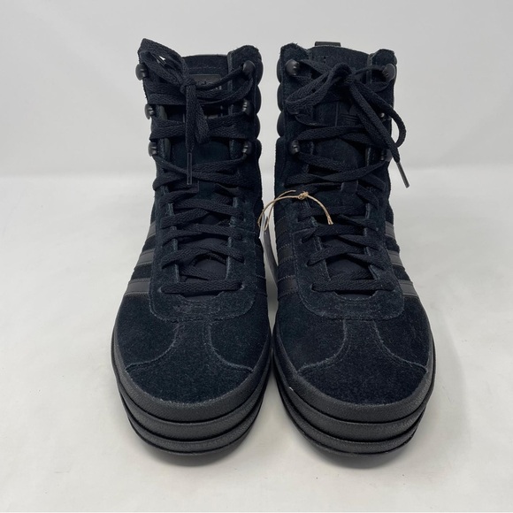 Adidas Gazelle High Boots Triple Black Women’s Athletic Sneakers ID6983 - NWT - Picture 4 of 14